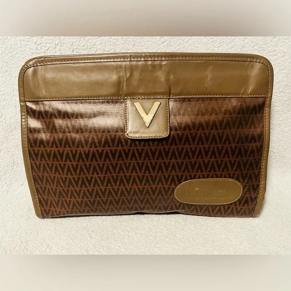 Mario Valentino Monogram Brown Clutch - Picture 11 of 11